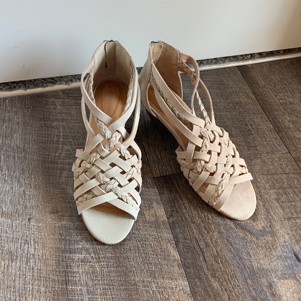 Corso Como Strappy Leather Sandals Nude